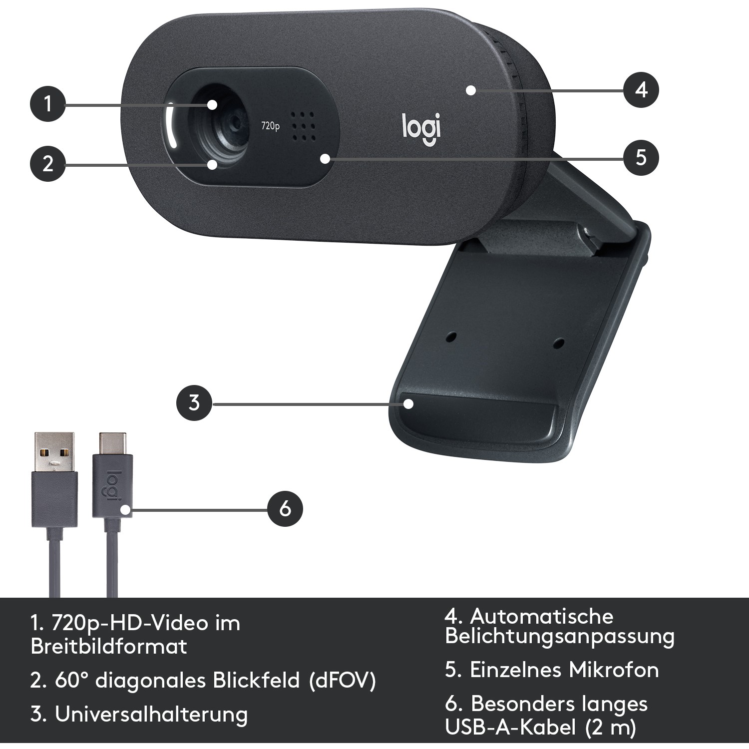 WEB kamera Logitech C505 HD-5