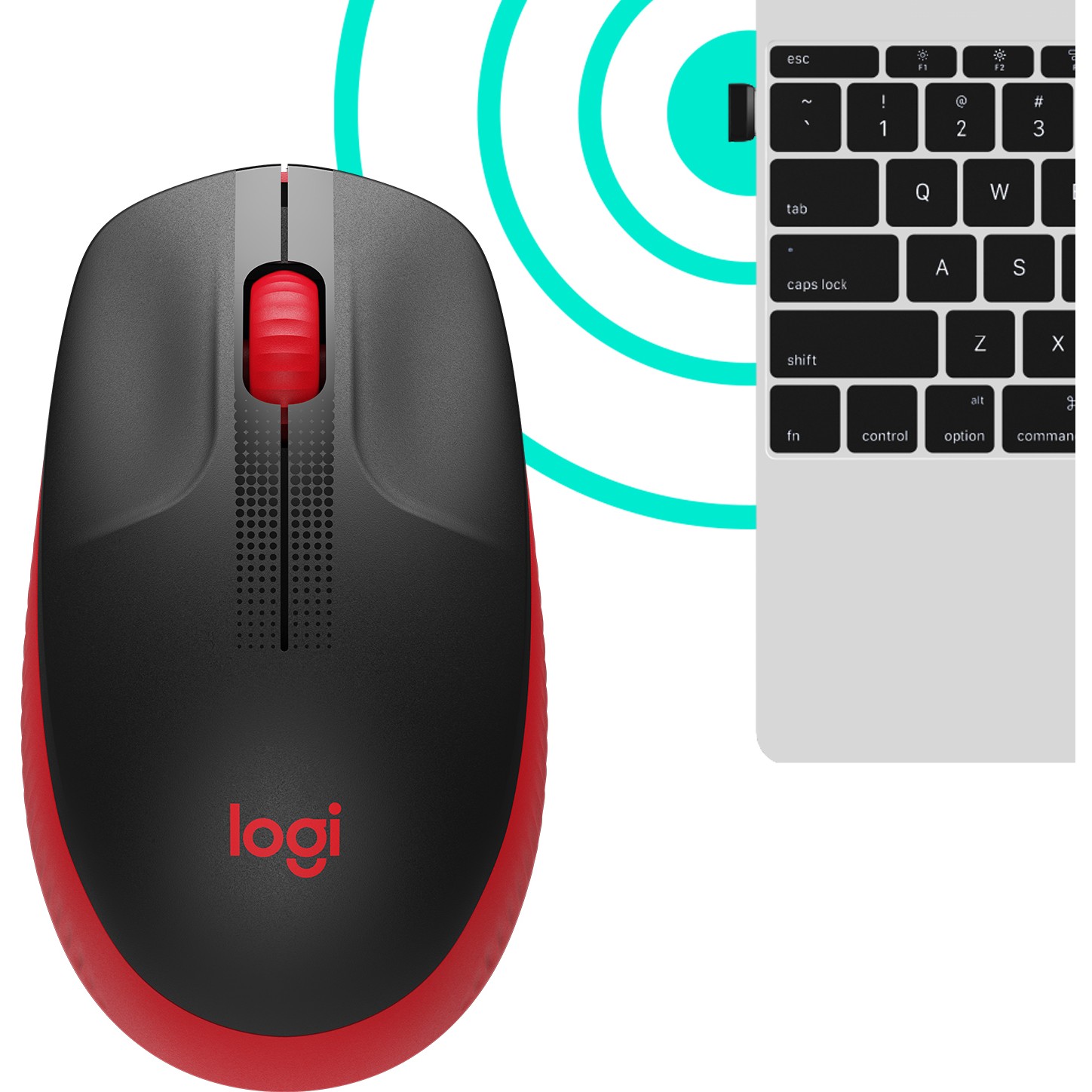 Miš bežični Logitech M190 Crveni-16
