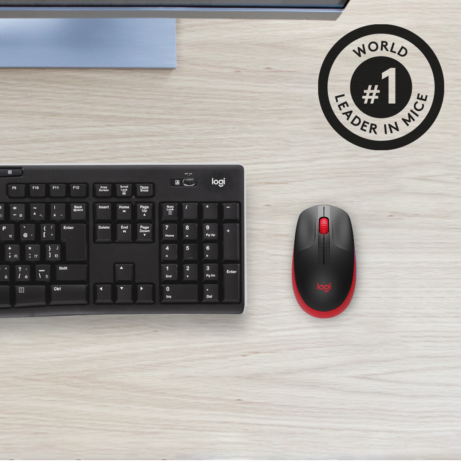 Miš bežični Logitech M190 Crveni-17
