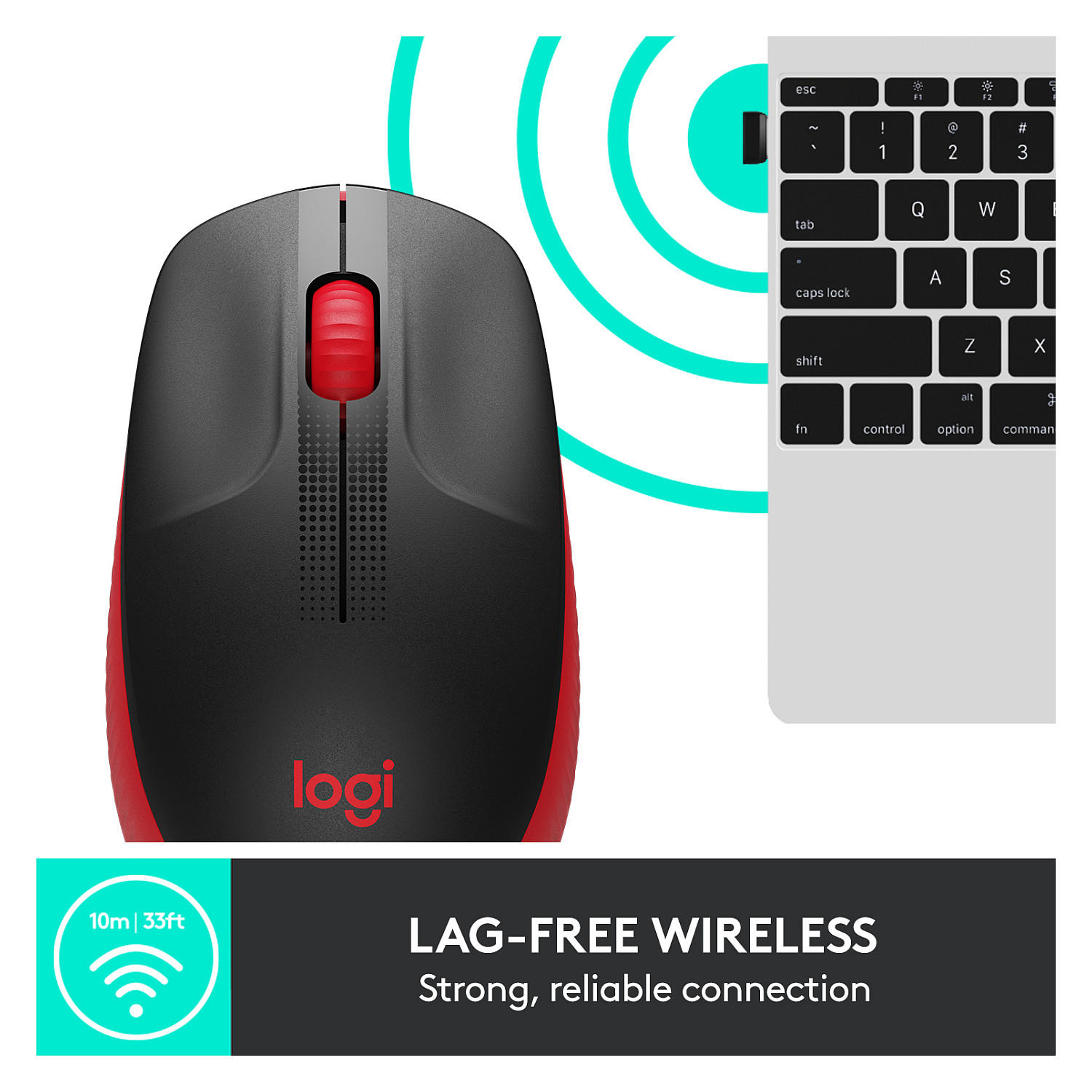 Miš bežični Logitech M190 Crveni-24