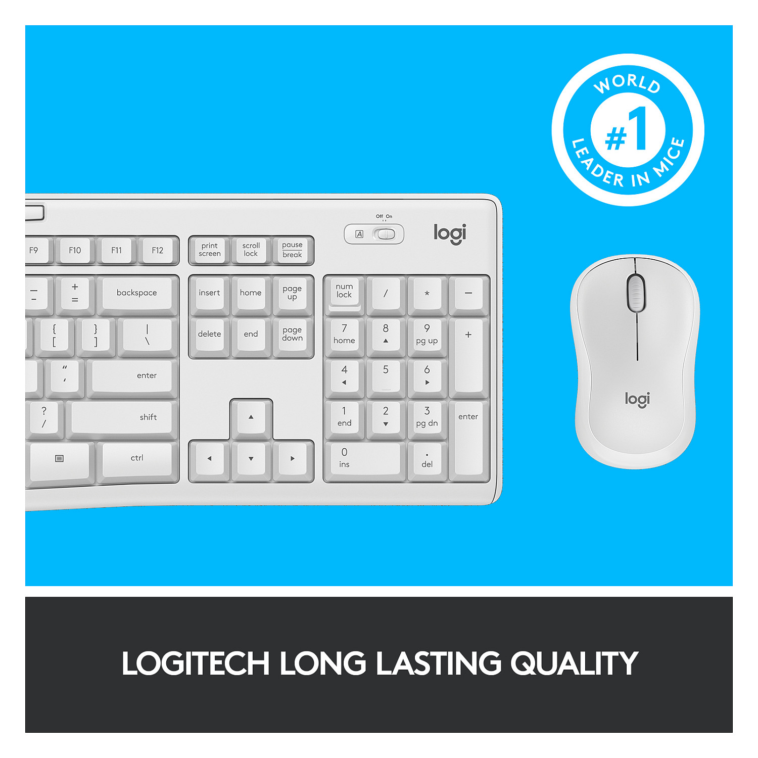 Desktop komplet bežični Logitech MK295 Bijeli-11