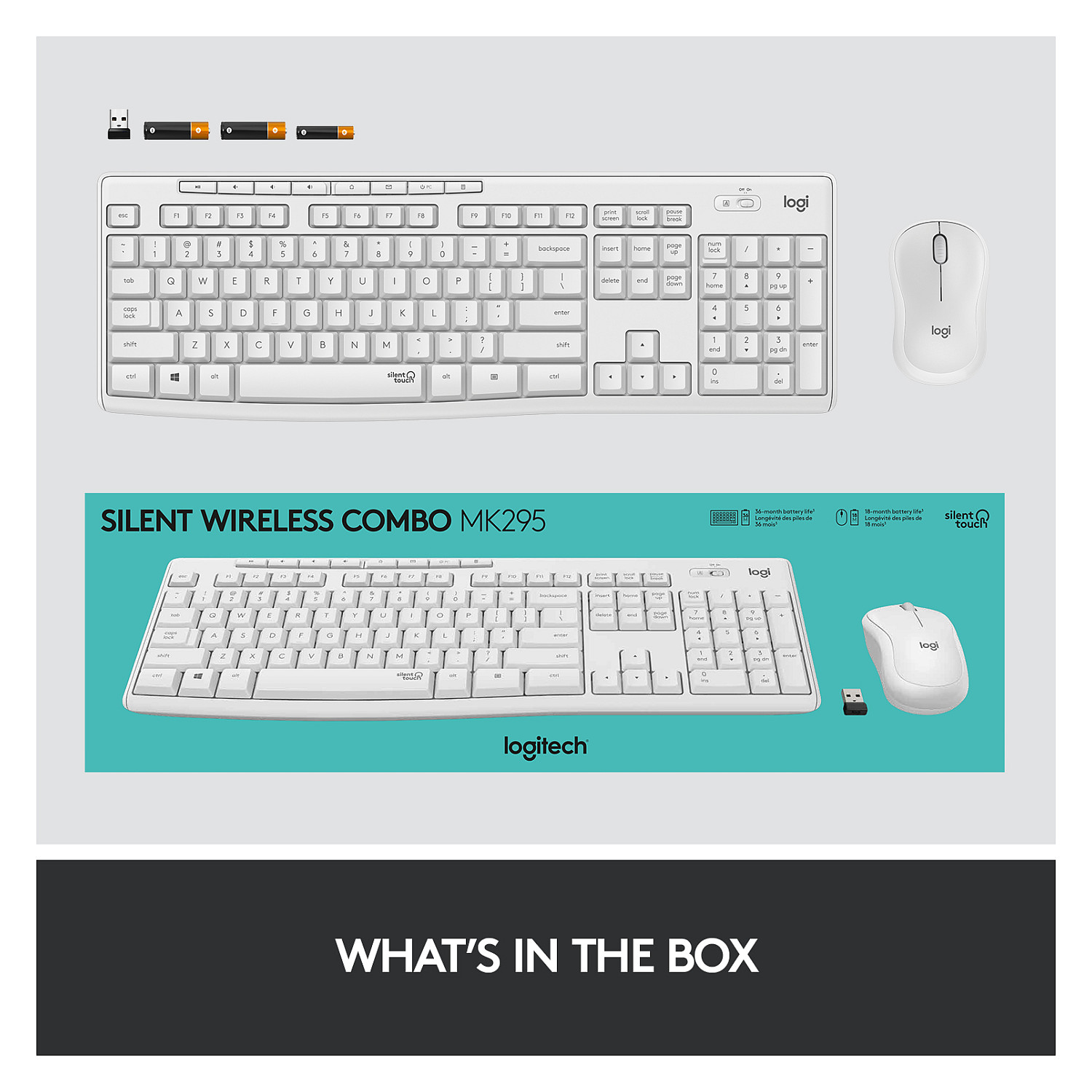 Desktop komplet bežični Logitech MK295 Bijeli-12