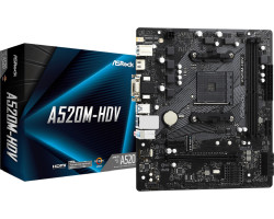 Matična ploča ASROCK A520M-HDV (AM4, DDR4/4733+(OC), PCIe, VGA/DVI-D/HDMI, S-ATA3, USB3.2, mATX)-0