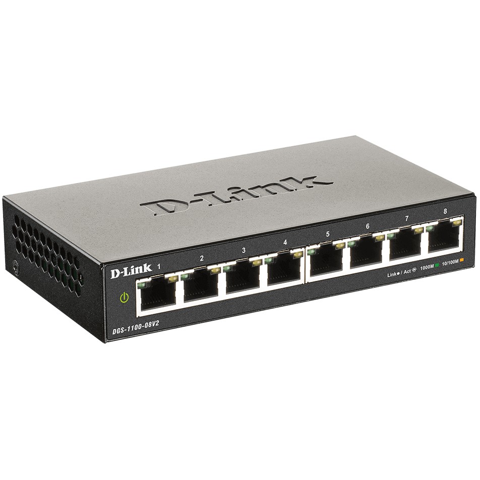 Switch D-LINK DGS-1100-08V2/E (Web upravljivi, Layer 2 Management, 8 priključaka, 1U, unutarnje napajanje)-3