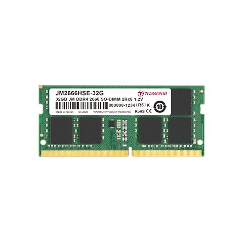 RAM TRANSCEND MEM SOD DDR4 32GB 3200MHz JetRAM TS (kapacitet 16GB, utor so-dimm ddr4, radni takt 3200MHz, latencija CL22, napajanje 1,2V)-0