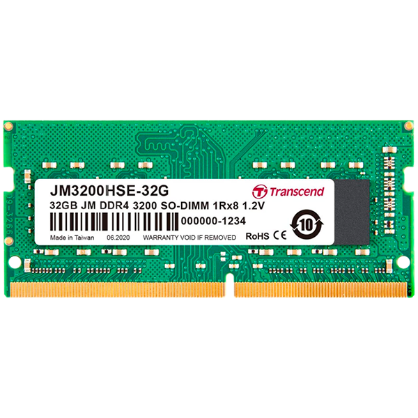 RAM TRANSCEND MEM SOD DDR4 32GB 3200MHz JetRAM TS (kapacitet 16GB, utor so-dimm ddr4, radni takt 3200MHz, latencija CL22, napajanje 1,2V)-1