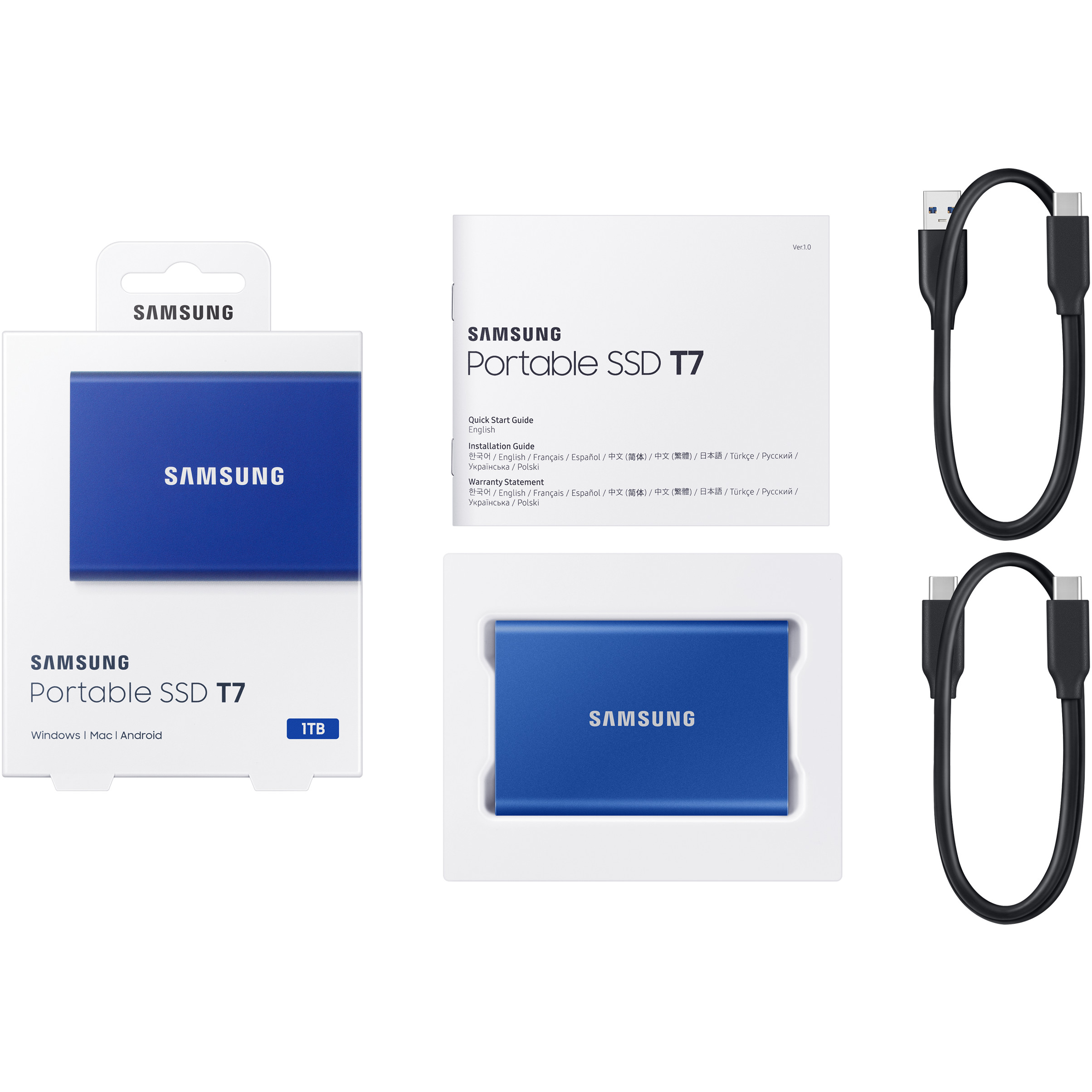 Vanjski SSD 1TB Samsung Portable T7 Indigo Blue USB 3.2-7