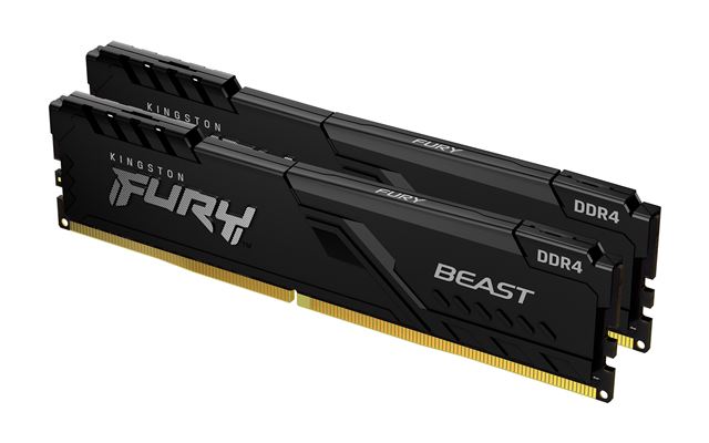 Interni KINGSTON DRAM 16GB 3200MHz DDR4 CL16 DIMM (Kit of 2) FURY Beast crna EAN: 740617319903-1