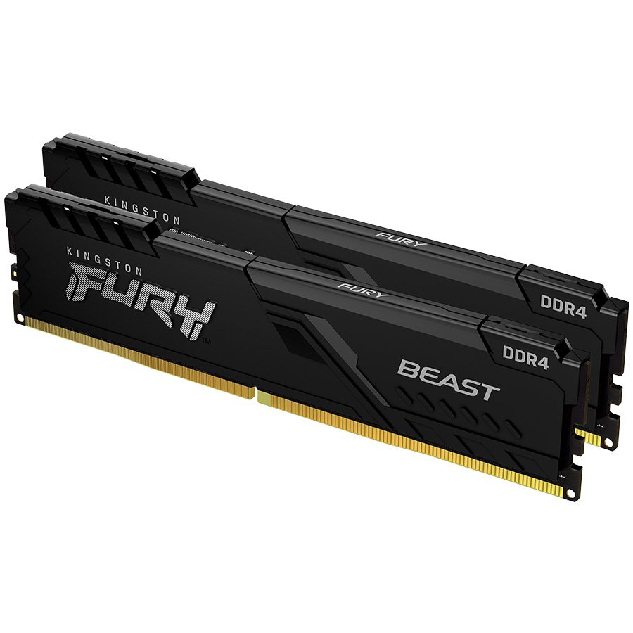 Interni KINGSTON DRAM 16GB 3200MHz DDR4 CL16 DIMM (Kit of 2) FURY Beast crna EAN: 740617319903-2