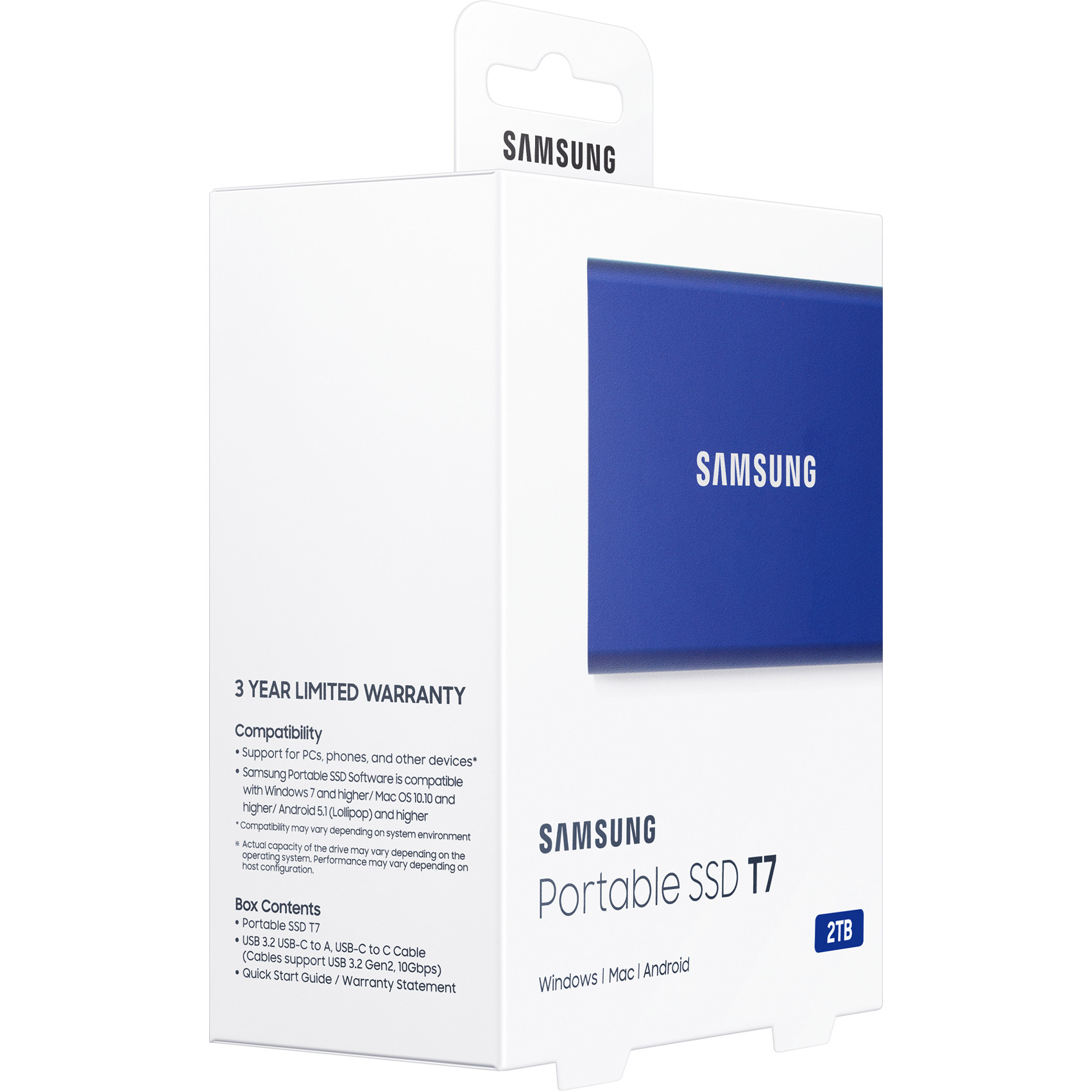 Eksterni SAMSUNG SSD T7 2TB USB 3.2/ 1050/1000 MB/s, uključeni kabeli USB Type C-to-C i Type C-to-A/ indigo plava EAN: 8806090312403-17