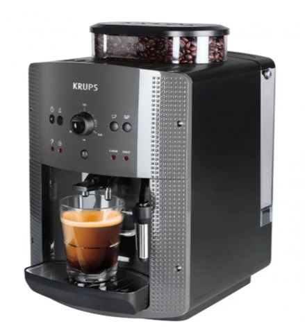 Espresso aparat KRUPS EA810B70 (snaga 1000W, pritisak 15 bara, mlin za kafu 260ml, spremnik za vodu 1.7l, Thermoblock sistem, parna mlaznica, 3 postavke temperature, 3 postavke finoće mljevenja)-0