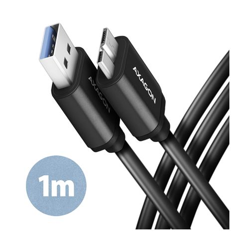 USB KABEL AXAGON BUMM3-AM10AB (vrsta kabla usb, konektori usb 3.2, konektori usb micro bm, duljina [m] 1 m, boja crni)-0