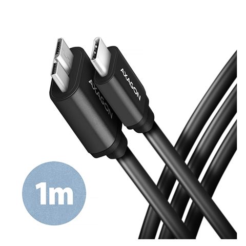Kabel AXAGON CC USB CM 3.2Gen1 -> USB MicroBM Superspeed, 1m (USB CM, USB micro BM, crni)-0