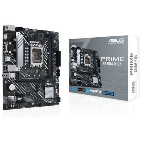 Matična ploča ASUS PRIME B660M-K D4, LGA 1700, Intel B660, DDR4, 64 GB, PCIe 4.0 x16, SATA3, HDMI, M.2, USB 3.2-0