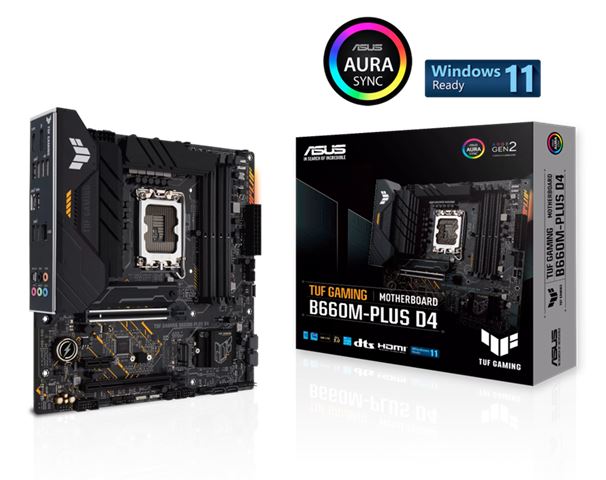 Matična ploča ASUS TUF GAMING B660M-PLUS D4 (LGA 1700, DDR4, 128 GB, PCIe 5.0, µATX)-0
