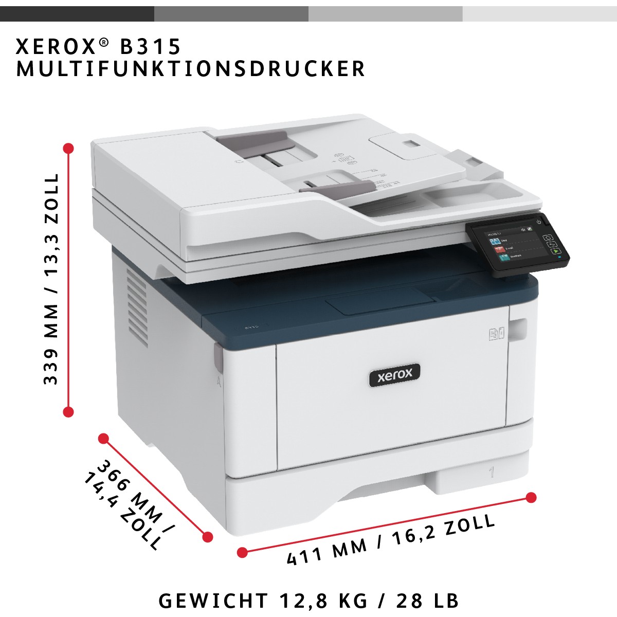 XEROX B315DNI A4 crno-bijeli laserski višenamjenski uređaj 40 str/min/ USB/ LAN/ Wifi-7