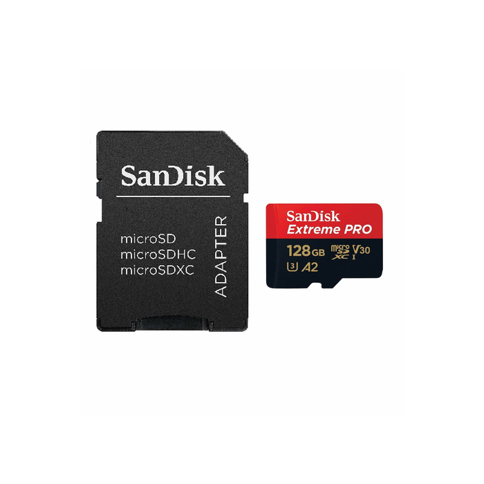 Memorijska kartica Micro SDXC Extreme PRO SanDisk 128 GB + SD adapter (brzina čitanja: do 200 MB/s, brzina pisanja: do 90 MB/s, A2, C10, V30, UHS-I, U3)-3