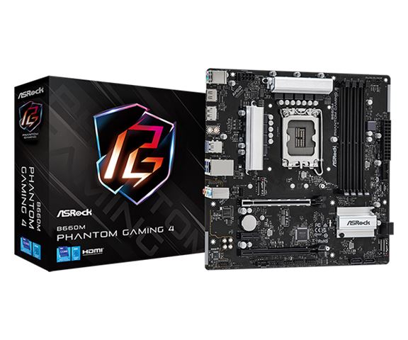 MBO ASROCK B660M PHANTOM GAMING 4 (lga1700, intel b660, ddr4, 128 gb, 2133 - 3200 mhz, pcie 4.0 x16 1, sata3 4, 8-kanalni audio, dp 1, hdmi 1, rj45 1, m.2 2, usb 3.2 4)-0