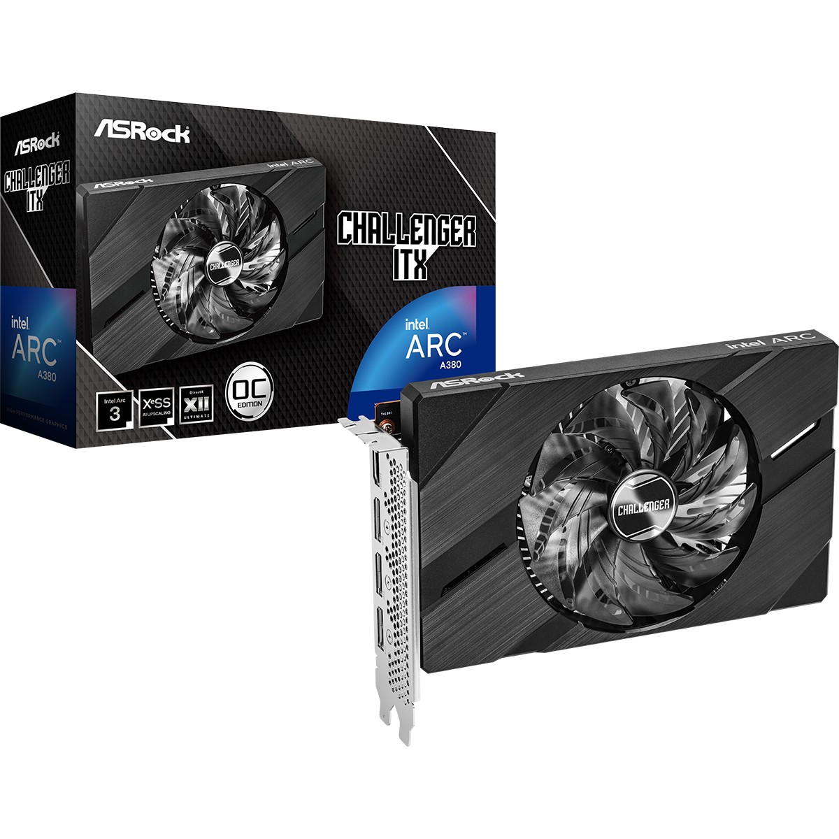 VGA INTEL ARC A380 CHALLENGER ITX (pci-e 4.0 x8, 6144 mb, gddr6, 96-bit, 3x display port, 1x hdmi 2.0, 7680x4320)-5