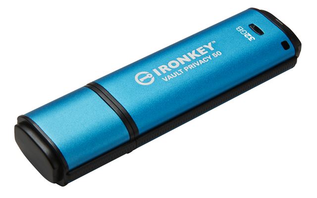 Memorijski USB KINGSTON Vault Privacy 50 32GB (USB 3.2 Gen1, čitanje 250 Mb/s, pisanje 180 Mb/s, plava boja)-0