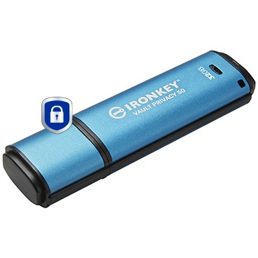 Memorijski USB KINGSTON Vault Privacy 50 32GB (USB 3.2 Gen1, čitanje 250 Mb/s, pisanje 180 Mb/s, plava boja)-5