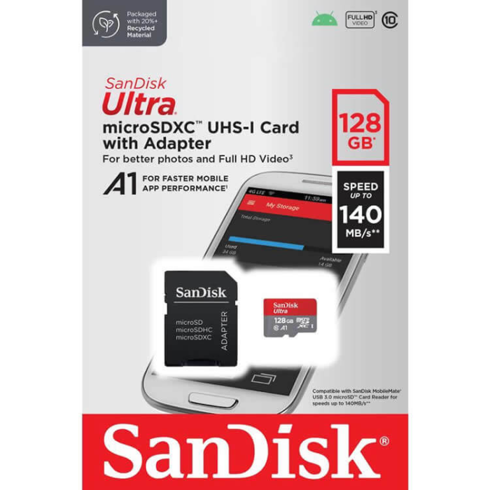 Memorijska kartica SanDisk Ultra microSD 128GB + adapter-8
