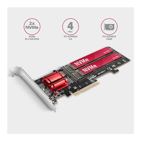 Adapter AXAGON PCEM2-ND PCI-E 3.0 8x - M.2 SSD NVMe
