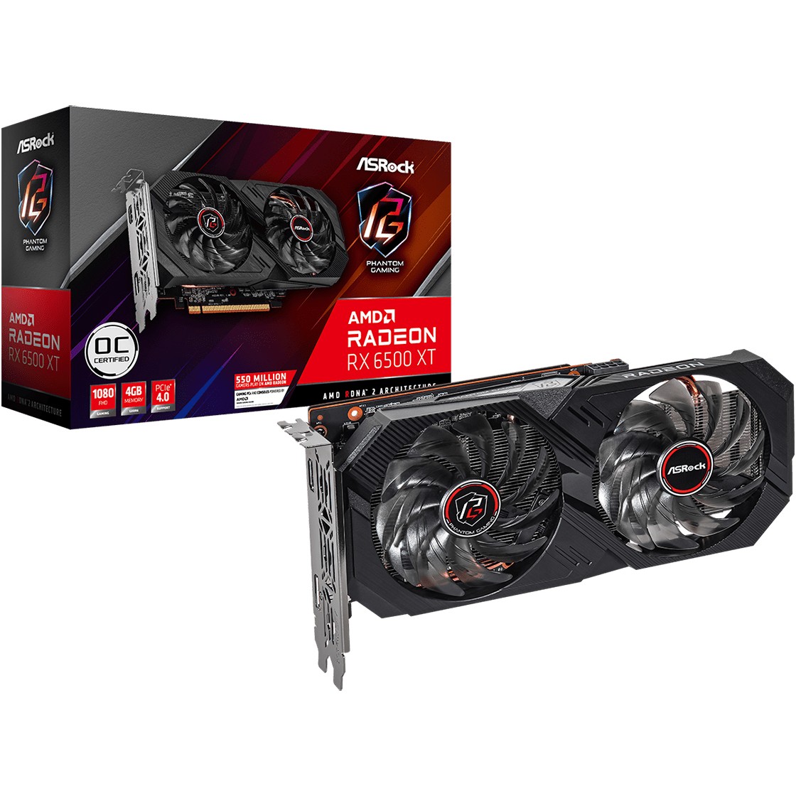VGA ASR RX6500XT Phantom Gaming D 4G OC-1