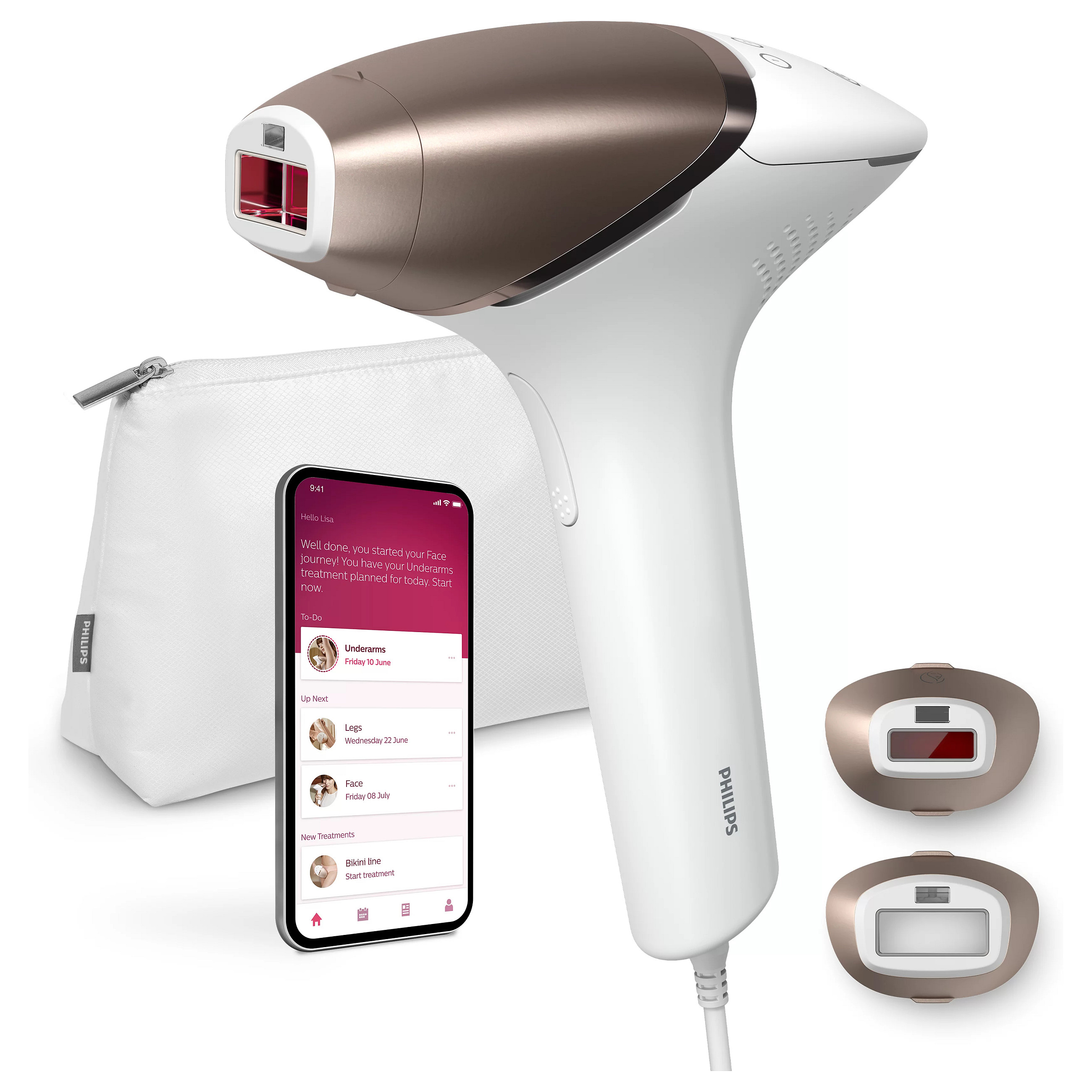 IPL uređaj PHILIPS Lumea BRI945/00 (Intense Pulsed Light, 450.000 bljeskova, nastavci za tijelo, lice i bikini, žičani, bijelo-rozi)-3