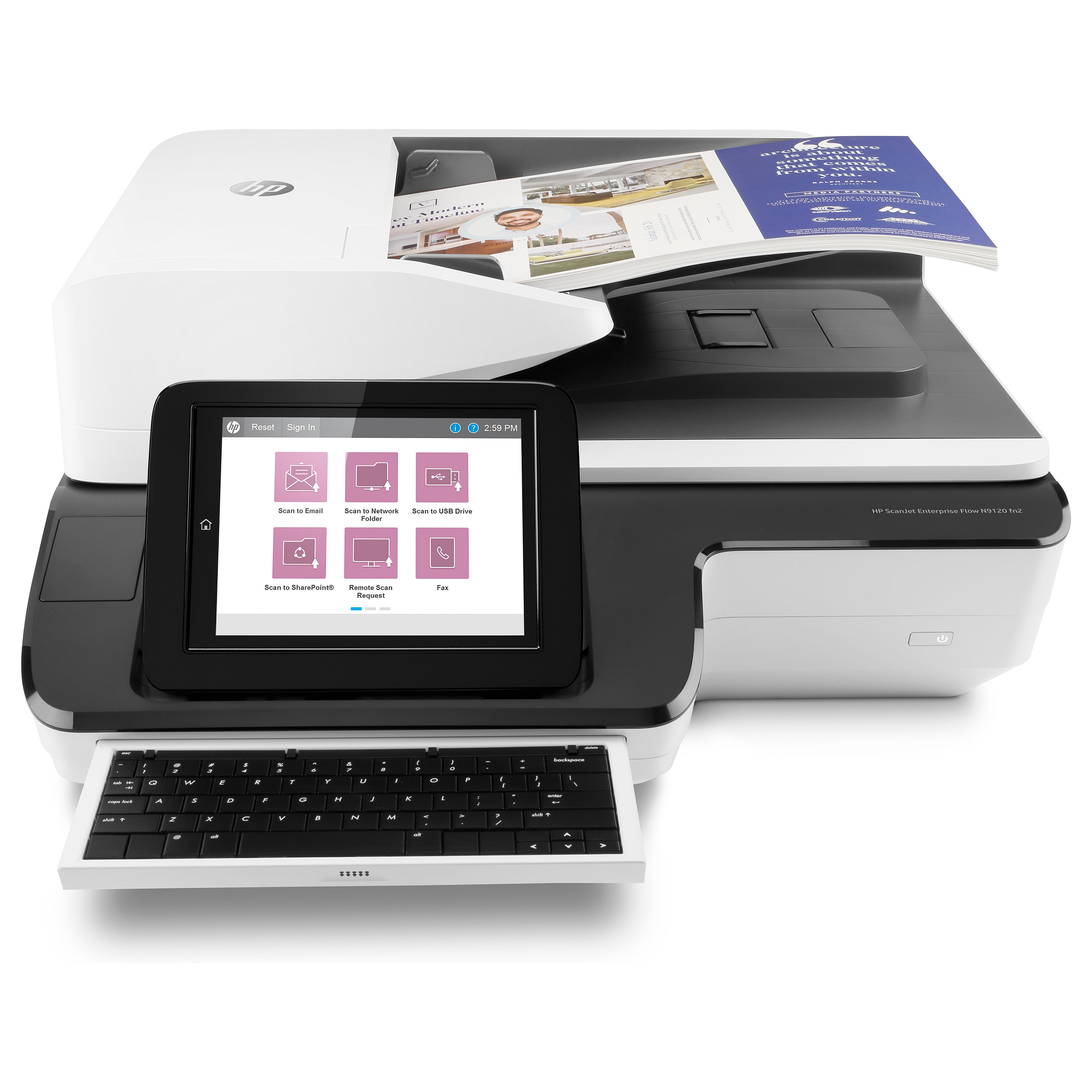 Skener HP SCANJET ENTERPRISE FLOW N9120 fn2 (tip skenera flatbed, 600x600 dpi, 30-bit, površina skeniranja 1.7 x 34cm, autofeeder 200 listova, USB)-2