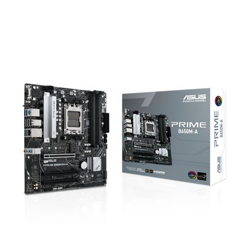 MBO ASUS PRIME B650M-A (am5, amd b650, ddr5, 4 utora, 4800 - 5600, pcie 4.0 x16, sata3 4, raid 0, raid 1, 8-kanalni audio, 1x 2.5Gb Ethernet, hdmi 1, display port 1, matx, usb 3.2 4)-0