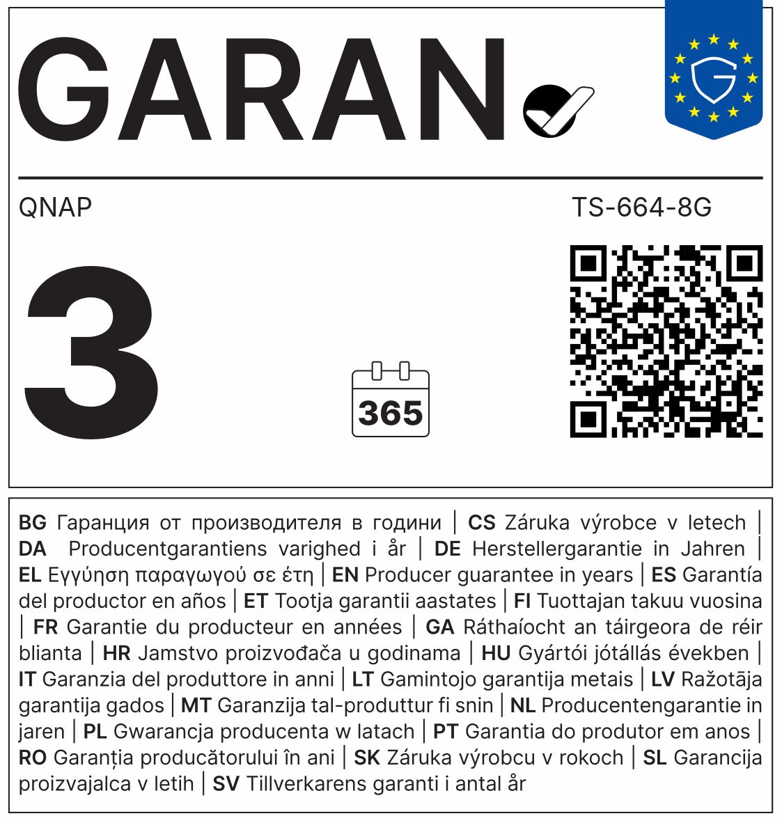 STORAGE QNAP NAS TS-664-8G-14