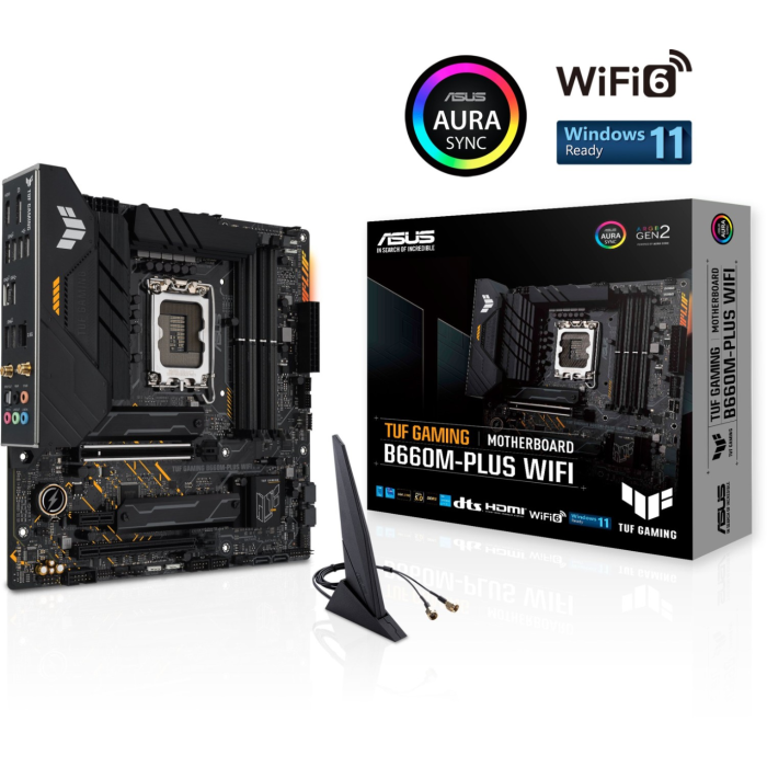 MBO ASUS TUF GAMING B660M-PLUS WIFI (LGA1700, Intel B660, DDR5, 4 utora, 5000 - 6000MHz)-8