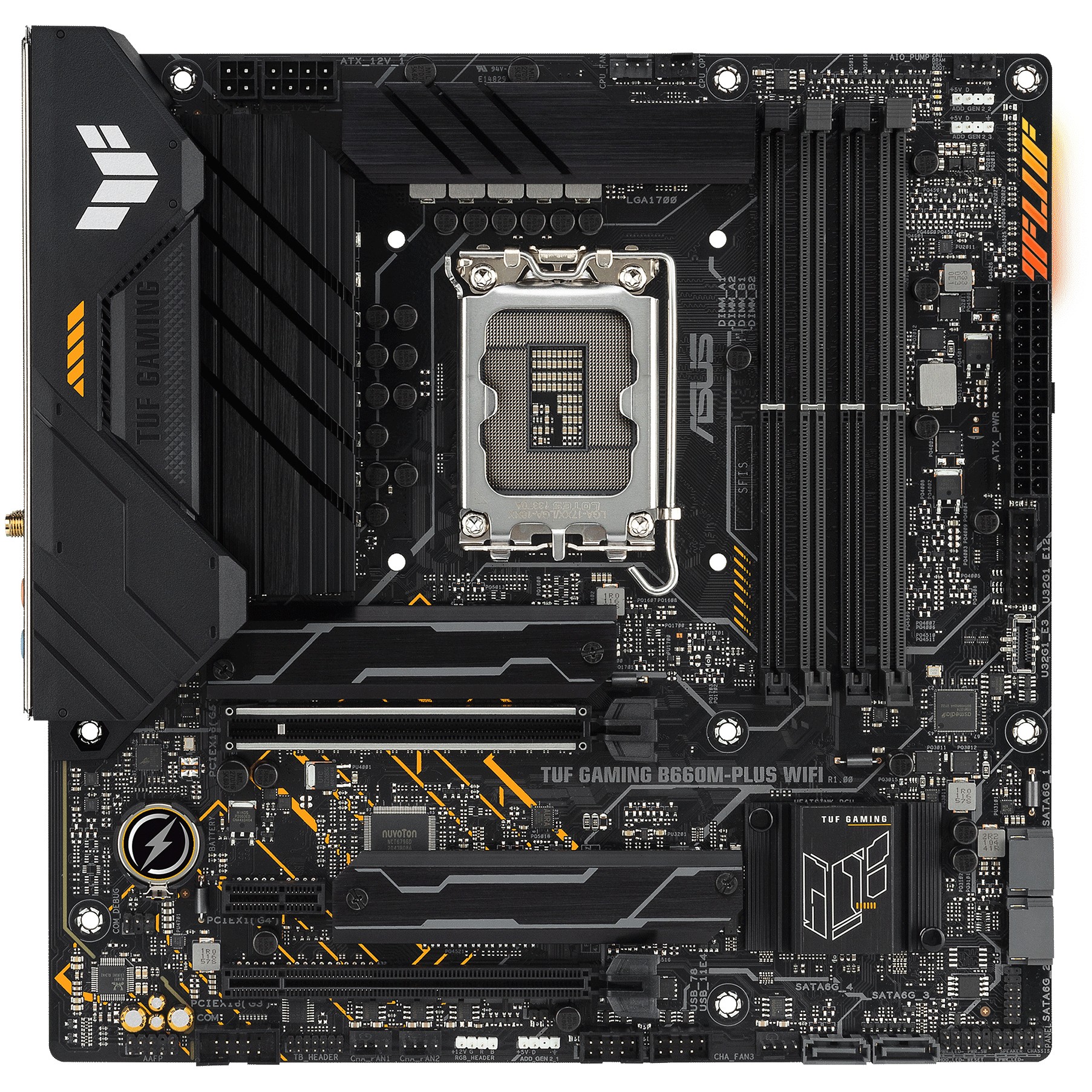 MBO ASUS TUF GAMING B660M-PLUS WIFI (LGA1700, Intel B660, DDR5, 4 utora, 5000 - 6000MHz)-16