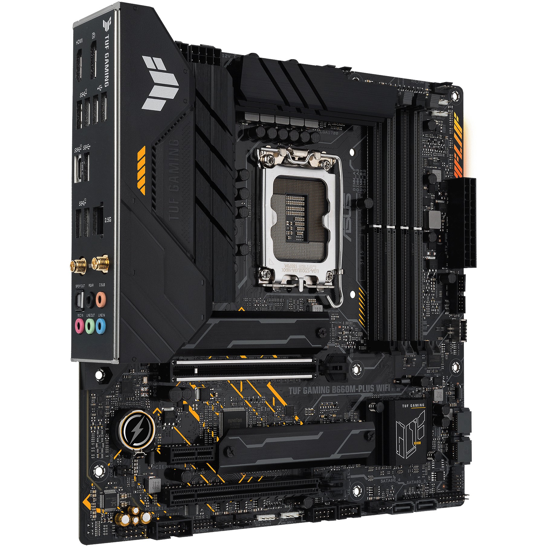 MBO ASUS TUF GAMING B660M-PLUS WIFI (LGA1700, Intel B660, DDR5, 4 utora, 5000 - 6000MHz)-17