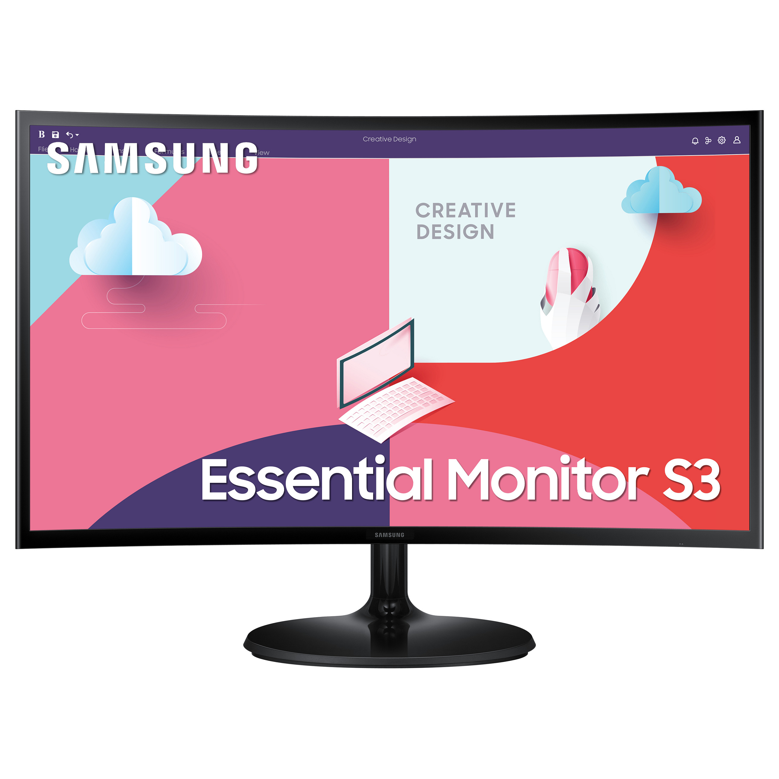 Monitor SAMSUNG LS24C360EAUXEN (23,6, 1920x1080, VA, 250 cd/m2, 30001, 4 ms, D-Sub, HDMI, zakrivljeni)-1