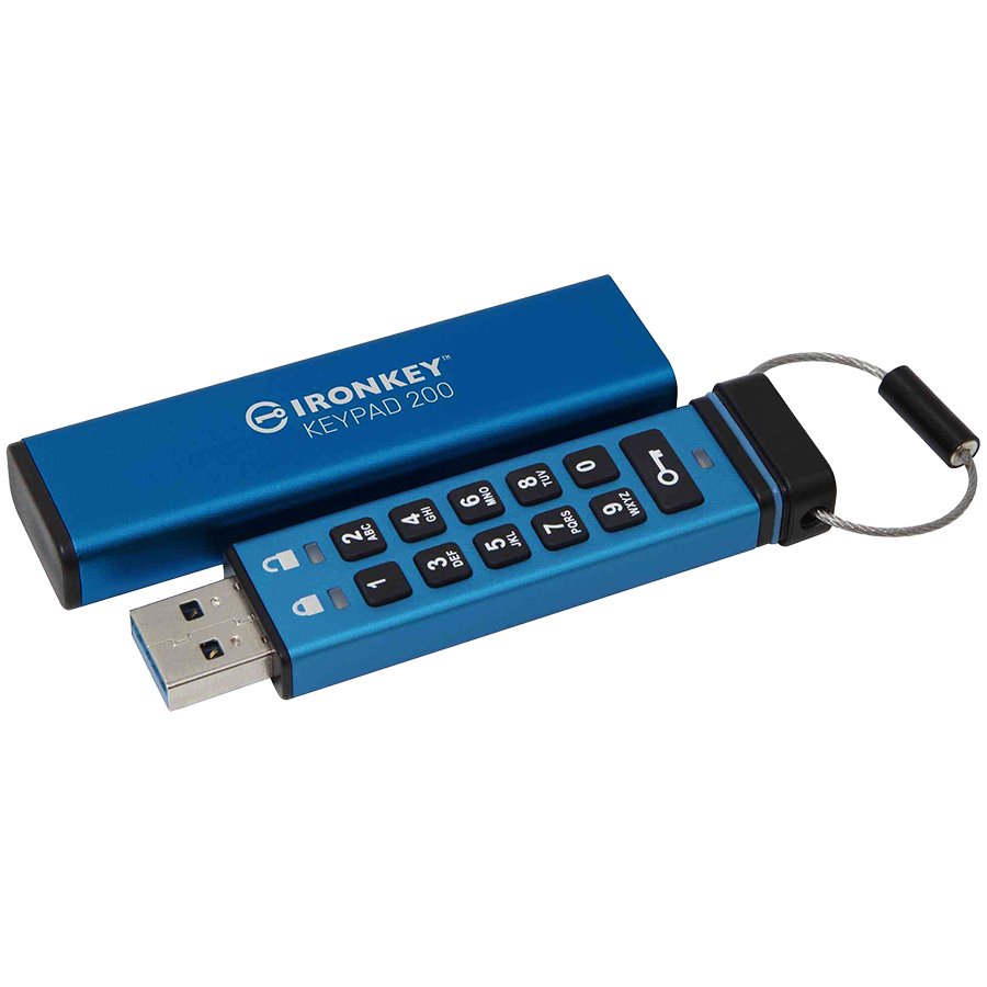 USB Stick KINGSTON 128GB IronKey Keypad 200 (USB 3.2 Gen1, Brzina čitanja 145 Mb/s, Brzina pisanja 115 Mb/s, AES 256bit enkripcija, FIPS 140-3 Level 3)-0