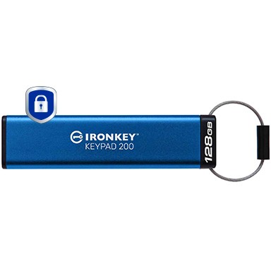 USB Stick KINGSTON 128GB IronKey Keypad 200 (USB 3.2 Gen1, Brzina čitanja 145 Mb/s, Brzina pisanja 115 Mb/s, AES 256bit enkripcija, FIPS 140-3 Level 3)-1