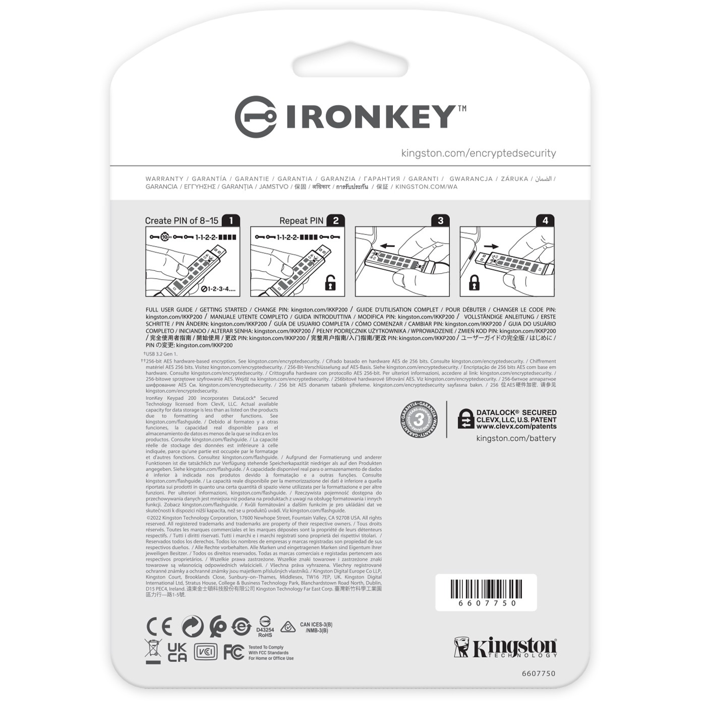 USB Stick KINGSTON 128GB IronKey Keypad 200 (USB 3.2 Gen1, Brzina čitanja 145 Mb/s, Brzina pisanja 115 Mb/s, AES 256bit enkripcija, FIPS 140-3 Level 3)-5