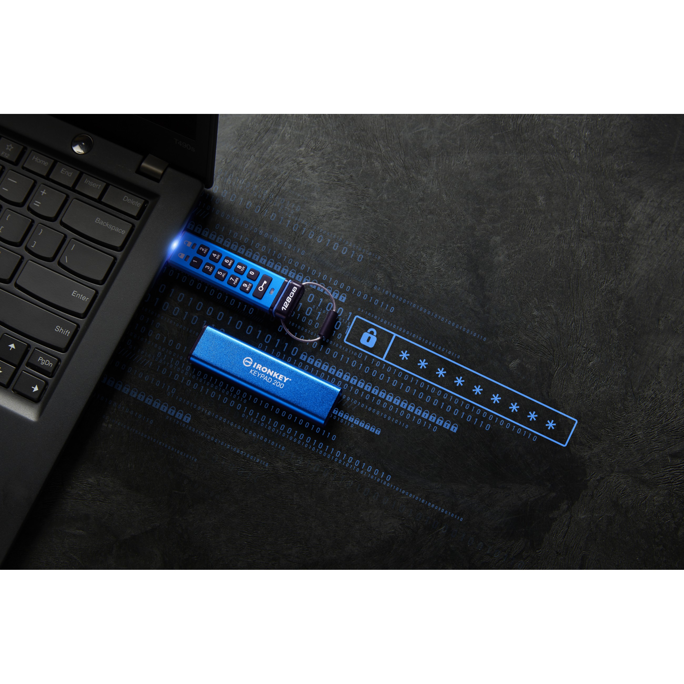 USB Stick KINGSTON 128GB IronKey Keypad 200 (USB 3.2 Gen1, Brzina čitanja 145 Mb/s, Brzina pisanja 115 Mb/s, AES 256bit enkripcija, FIPS 140-3 Level 3)-7