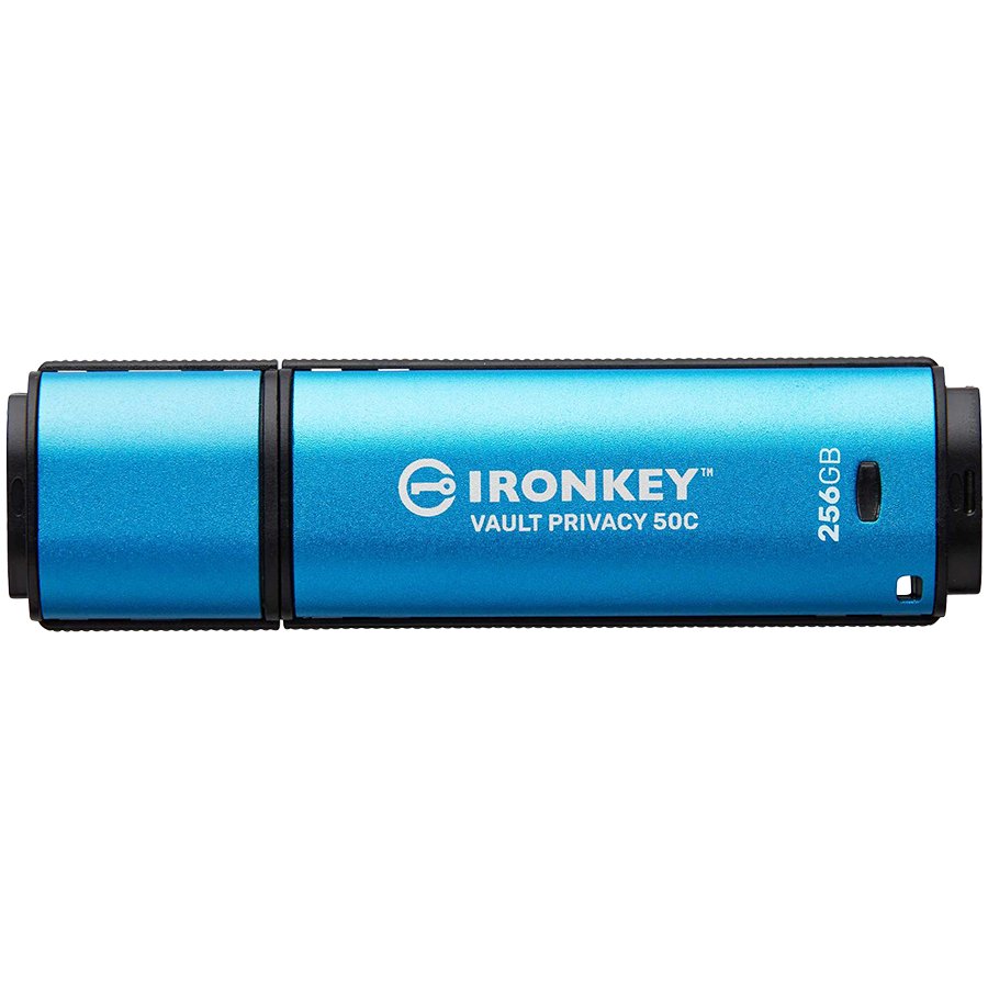 USB KINGSTON IronKey Vault Privacy 50 (kapacitet 64 GB, sučelje USB 3.2 Gen1, brzina čitanja 250 Mb/s, brzina pisanja 180 Mb/s, boja plava, zaštita waterproof, AES 256 bit encyption, anti-shock protection)-0