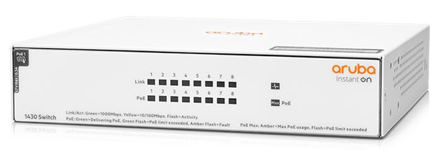 Prekidač HPE SWITCH ARUBA INSTANT ON 1430 8G POE 64W (desktop, 8 priključaka, unamanaged, layer 2)-0
