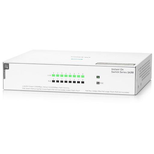 Prekidač HPE SWITCH ARUBA INSTANT ON 1430 8G POE 64W (desktop, 8 priključaka, unamanaged, layer 2)-1