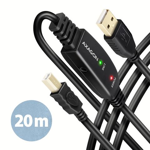 USB produžni kabel AXAGON ADR-220B (usb 2.0, konektori usb am-af, duljina 20 m, boja crni)-0