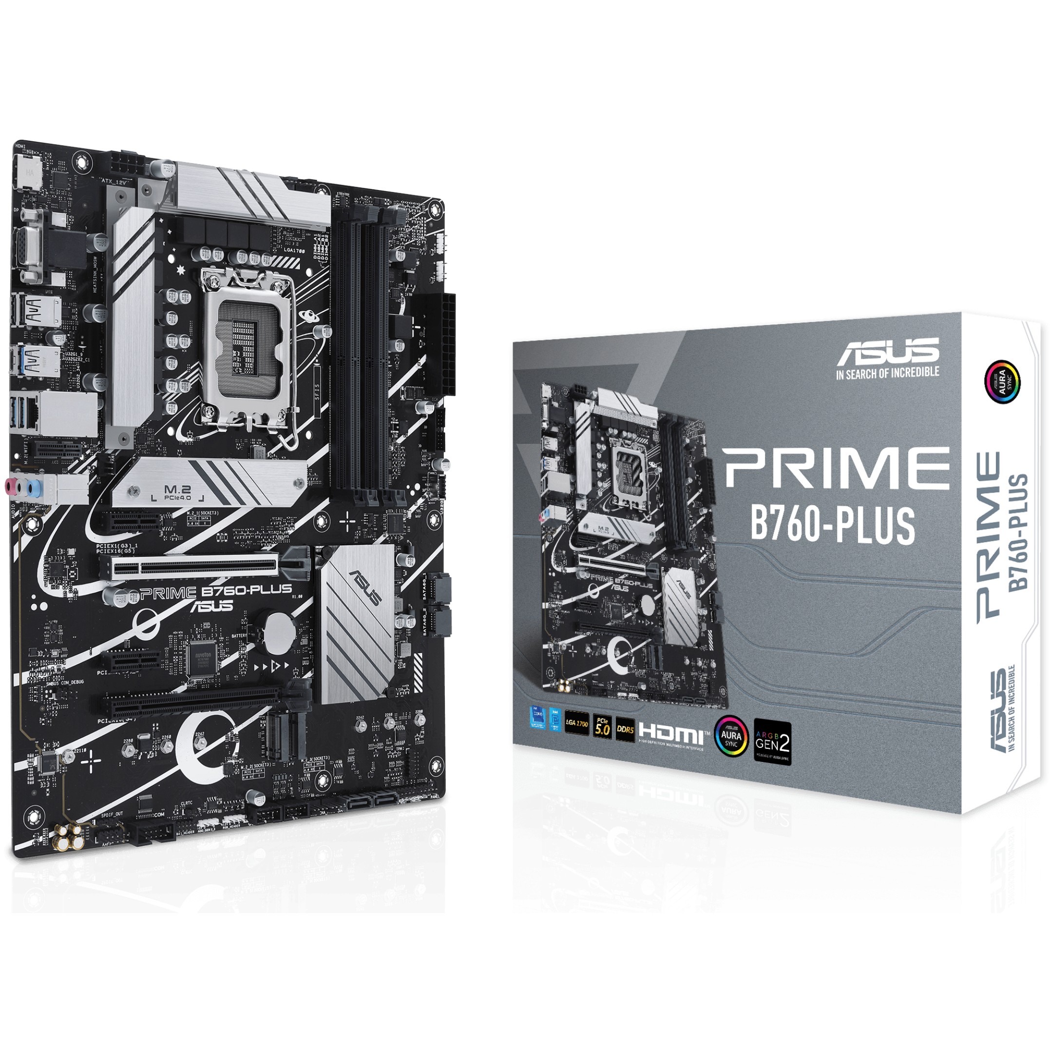 Matična ploča ASUS PRIME B760-PLUS (LGA1700, B760, DDR5, 192GB, PCIe 5.0 x16, SATA3, 8-kanalni audio, D-sub, DP, HDMI, RJ45, M.2, USB 3.2)-1
