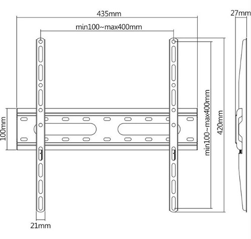 MANHATTAN Nosač za TV zidni 32” do 55”, nagibni s prostorom-0