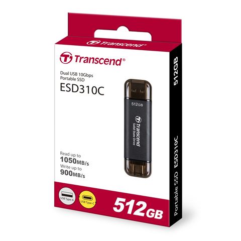 SSD TRANSCEND 512GB External SSD USB 10Gbps Type C/A (kapacitet 512 GB, brzina čitanja 1050 MB/s, brzina zapisivanja 950 MB/s)-0