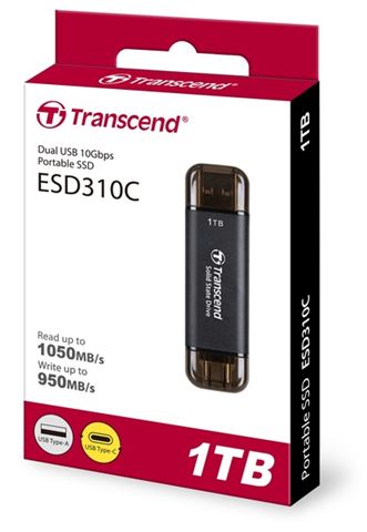 SSD TRANSCEND ESD310C 1TB, USB 10Gbps, Type C/A-0