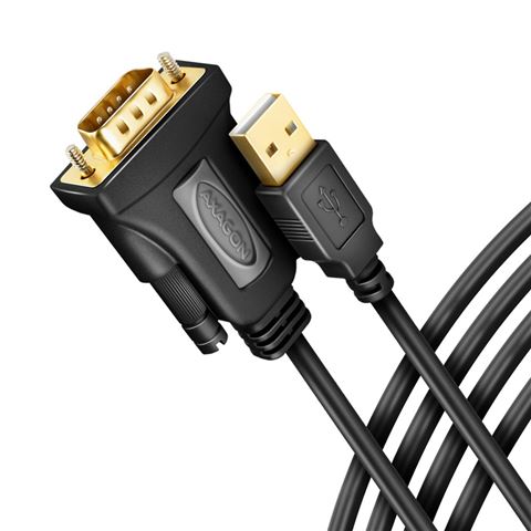 Kabel AXAGON CC USB AM 2.0 -> DB9 FTDI chip ADS-1PQN 1.5m crni-0