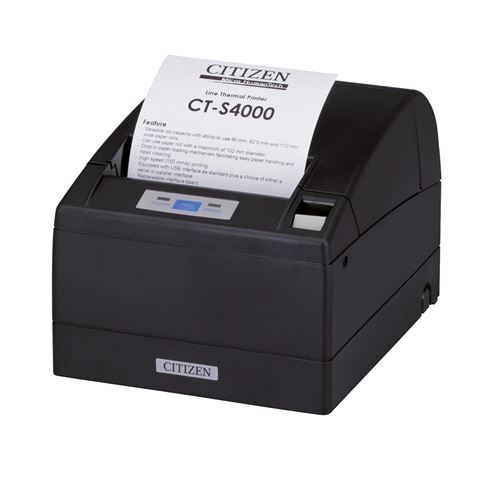 POS PRINTER CITIZEN CT-S4000 (termalni, brzina ispisa 200 mm/seci, rezolucija ispisa 203 dpi, širina ispisa 112 mm, memorija 16 mbit, sučelje USB, emulacija Citizen, Epson, bar kod 1D, 2D, automatski rezač, priključak za ladicu 2, boja crna)-0